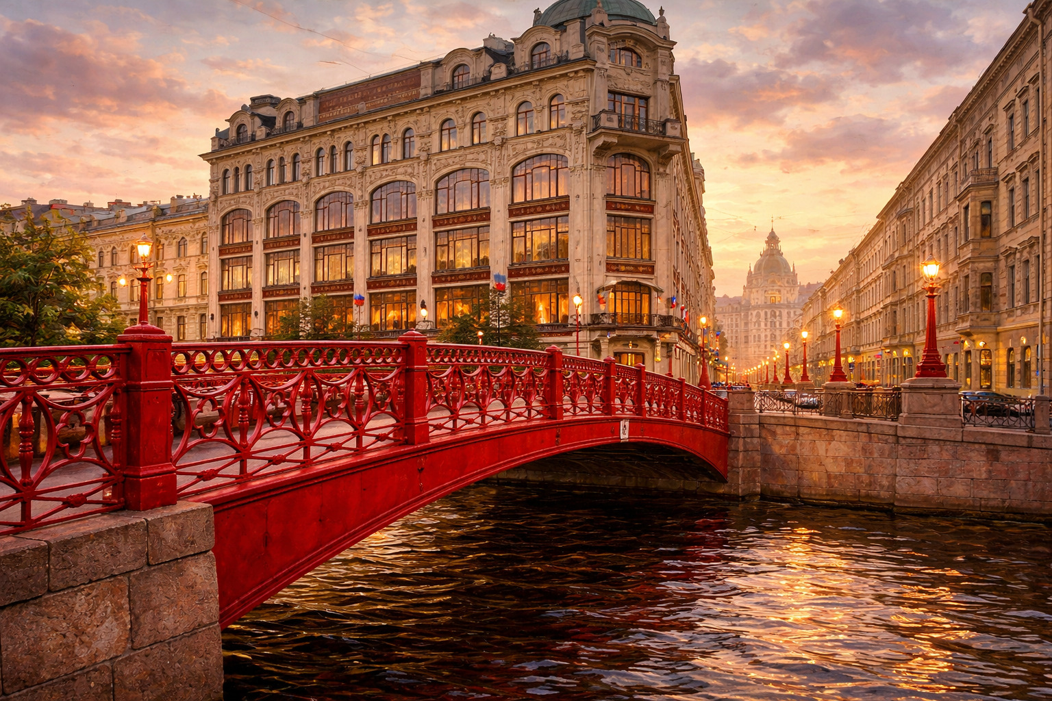 Красный мост в Санкт-Петербурге - история и где находится