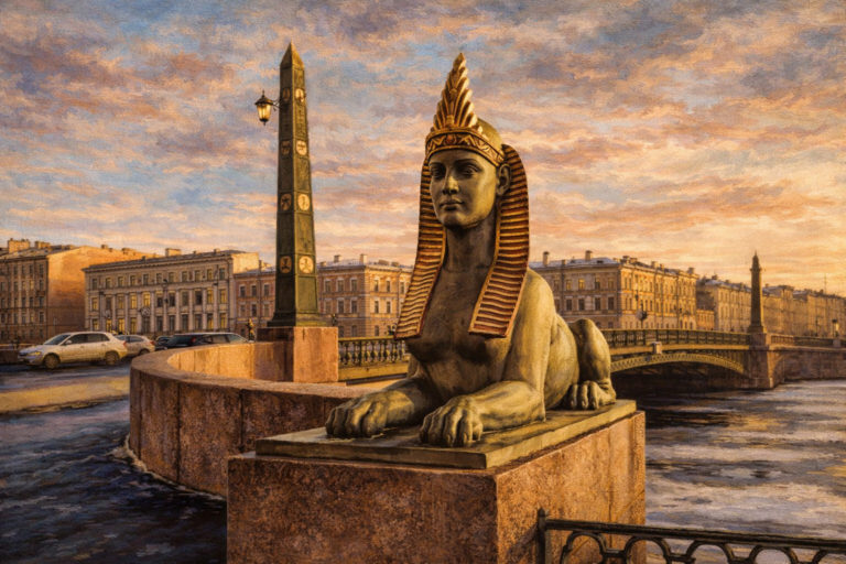 Египетский мост в Санкт-Петербурге - мост со сфинксами