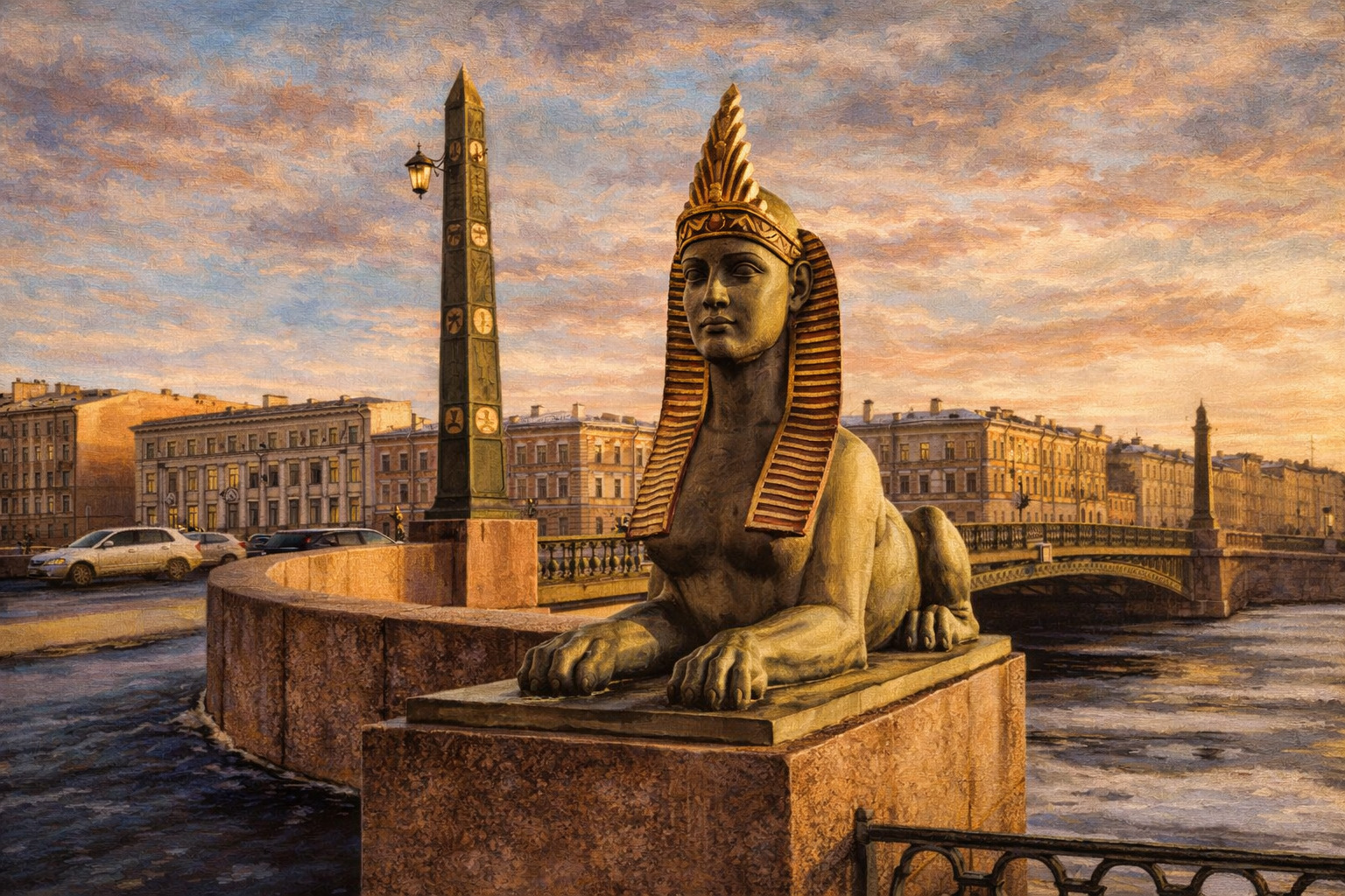 Египетский мост в Санкт-Петербурге - мост со сфинксами