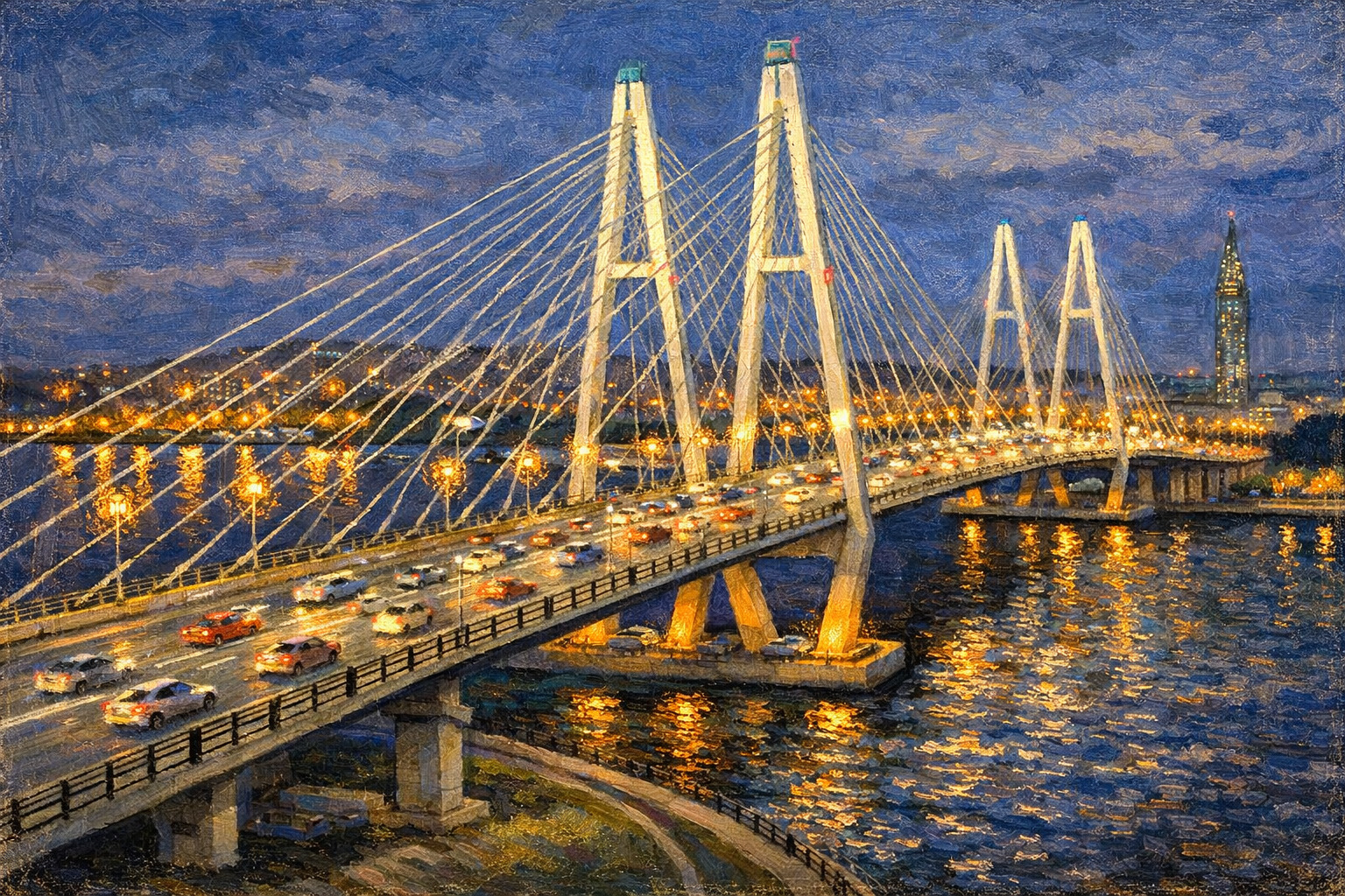 Вантовый мост в Санкт-Петербурге